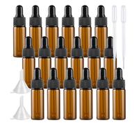 LusDoly 50 Pezzi Piccolo Marrone Bottiglie Contagocce in Vetro 5 ml, Vuoto Rosa rossa Flaconi con Pipetta Contagocce, per Aromaterapia Olio Essenziale