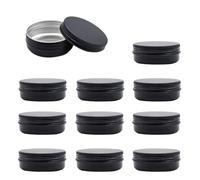 LusDoly 546 Pezzi Contenitore in Alluminio da 60ml Nero con Tappo a Vite Rotonda Vaso Barattolo Cosmetico Contenitori per Balsamo Labbra Cosmetici