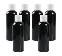 LusDoly 6 Pezzi 100ml flaconi vuoti da Nero in plastica da viaggio bottiglia di lozione con Tappo Flip Top Bianco, ricaricabili, per lozione e shampoo Cosmetica Bottiglie Gel Doccia Flaconi
