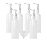 LusDoly 6 Pezzi 100ml flaconi vuoti da Trasparente in plastica da viaggio, ricaricabili, per lozione e shampoo Cosmetica Bottiglie con Bianco Pompa Flaconi