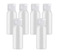 LusDoly 6 Pezzi 30ml flaconi vuoti da Trasparente in plastica da viaggio bottiglia di lozione con Tappo Flip Top Bianco, ricaricabili, per lozione e shampoo Cosmetica Bottiglie Gel Doccia Flaconi