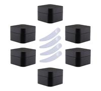 LusDoly 6 Pezzi 50ml Piazza Nero Vasetti di Plastica Cosmetici Contenitori Cosmetici, Maschera, Cream gli occhi, Balsamo Labbra DIY