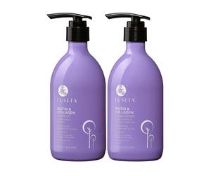 LUSETA Biotina E Collagene Shampoo & Balsamo Duo 2x 500ml 480ml Sottile Dry Hair