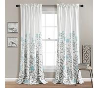 Lush Decor Aprile - Coppia di tende per finestra filtranti luce, 213 cm di lunghezza x 132 cm di larghezza, blu e grigio
