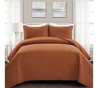 Lush Decor Ava Diamond - Set copripiumino oversize in cotone, 3 pezzi, colore: Ruggine