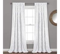 Lush Decor Avon - Tenda per finestra, 137 x 274 cm, colore: Bianco