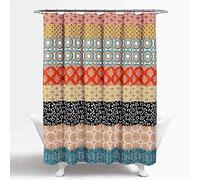 Lush Decor Bohemian Striped Boemia a, Poliestere, Turchese e Arancione, 72 Inches x 72 Inches