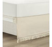 Lush Decor Boho Fringe - Mantovana giroletto da 38 cm, facile da montare, per letto king size, colore neutro