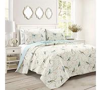 Lush Decor Botanical Bird and Flower - Set copripiumino reversibile 3 pezzi, multicolore, king size