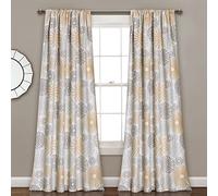 Lush Decor Cerchi Multipli Tenda a Pannello, Tessuto, Giallo/Grigio, 0