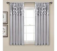 Lush Decor, Circle Dream, Set di tende da finestra per soggiorno, sala da pranzo, camera da letto (1 paio), 137 cm di larghezza x 160 cm di altezza, colore grigio chiaro
