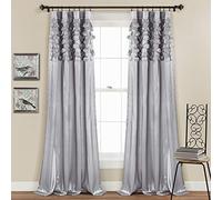 Lush Decor Circle Dream - Set di tende a pannello per soggiorno, sala da pranzo, camera da letto (coppia), 137 x 213 cm (larghezza x lunghezza), grigio chiaro