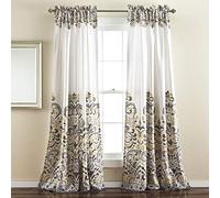 Lush Decor Clara Curtains Tende, Poliestere, Grigio e Giallo, W 52" x L 84" (1 Panels)