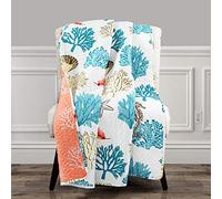Lush Decor - Coperta con piuma, 152,4 x 127 cm, colore: Blu e Corallo