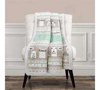 Lush Decor Coperta reversibile Sherpa a righe con lama - 152,4 x 127 cm, rosa e turchese