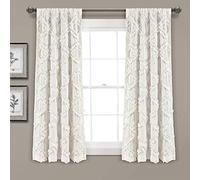 Lush Decor Coppia di tende a pannello con motivo a rombi, 160 x 137 cm, colore: bianco