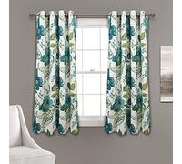 Lush Decor Coppia di tende a pannello con motivo cachemire floreale, 132 x 160 cm (larghezza x lunghezza), blu
