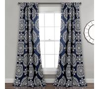 Lush Decor - Coppia di tende da finestra, 213,4 x 132,1 cm, colore: Blu marino