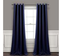Lush Decor Coppia di tende oscuranti isolate con occhielli, 132 cm di larghezza x 213 cm di lunghezza, blu navy