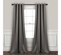 Lush Décor - Coppia di tende oscuranti isolate con occhielli oscuranti, colore: grigio scuro, 52 x 95 cm