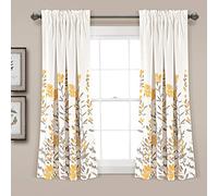 Lush Decor Coppia di tende oscuranti per finestra Aprile, 160 x 132 cm (lunghezza x larghezza + 5 cm, giallo e grigio