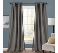 Lush Decor Coppia di tende oscuranti per finestra, isolate, 213,4 x 132,1 cm, grigio scuro