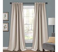 Lush Decor Coppia di tende oscuranti per finestra, isolate, 213,4 x 132,1 cm (L x l), colore: grano