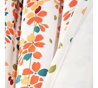 Lush Decor Coppia di tende oscuranti per finestra, motivo: fiori piangenti, turchese e mandarino, 160 cm di lunghezza x 132 cm di larghezza + 5 cm di intestazione