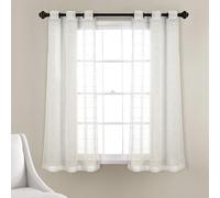 Lush Decor Coppia di tende trasparenti per finestra con occhielli, 160 cm di lunghezza x 96,5 cm di larghezza, bianco