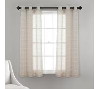 Lush Decor Coppia di tende trasparenti per finestra con occhielli, 160 cm di lunghezza x 96,5 cm di larghezza, beige