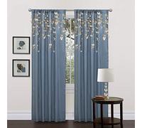 Lush Decor Tenda a Forma di Fiore Pannello Finestra (Singolo), Sintetico, Blu, 84” x 42”