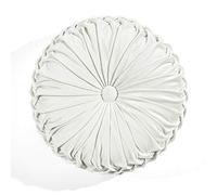 Lush Decor Cuscino decorativo rotondo plissettato in morbido velluto, 38,1 cm, bianco
