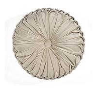 Lush Decor Cuscino decorativo rotondo plissettato in morbido velluto, 38,1 cm, tortora