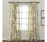 Lush Decor Dolores - Coppia di tende da finestra, 213,4 x 132,1 cm, colore: Giallo