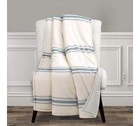 Lush Decor Farmhouse - Coperta reversibile in cotone, 152,4 x 127 cm, colore: Grigio scuro