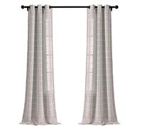 Lush Decor Farmhouse - Coppia di tende a pannello con occhielli, 96,5 x 213,4 cm (larghezza x lunghezza), colore: grigio