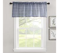 Lush Decor Farmhouse - Mantovana per finestra, 45,7 x 132,1 cm, colore: Blu navy