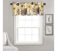 Lush Decor Floral Insulated Grommet Occhiello Isolante Floreale Leah, Poliestere, Giallo e Grigio, Valance