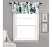 Lush Decor Leah, mantovana filtrante per la luce floreale, 132 cm di larghezza x 45,7 cm di lunghezza, blu - tenda floreale - decorazione primaverile - fiori fioriti colorati - mantovana per bagno o