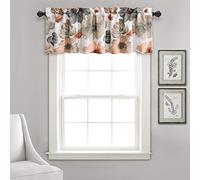 Lush Decor Leah, mantovana per finestra filtrante per la luce, con occhielli isolanti, 132,1 x 45,7 x 45,7 cm + 5,1 cm di intestazione, corallo e grigio