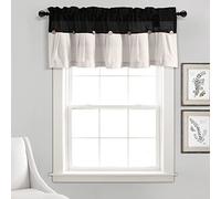 Lush Decor Mantovana in lino con bottoni, 45,7 x 132,1 cm, colore: bianco e nero