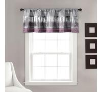 Lush Decor Mantovana per finestra con paillettes, 45,7 x 132,1 cm, colore: viola e grigio
