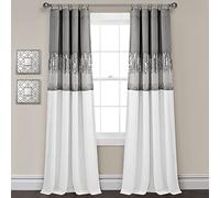 Lush Decor Night Sky - Tenda oscurante a pannello singolo, 100% foderata, 213,4 x 106,7 cm, colore: grigio e bianco