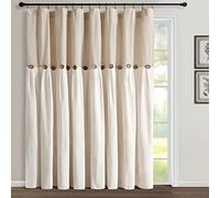 Lush Decor Pannello per tende da finestra con bottone in lino (pannello singolo), 84 "L x 250 "W, lino