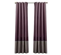 Lush Decor Prima 16T004284 - Set di tende per finestra, per soggiorno, sala da pranzo, camera da letto, 132 x 241 cm, grigio/viola