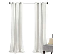 Lush Decor Prima - Tende in velluto con filtro della luce, per soggiorno, sala da pranzo, camera da letto (coppia), 96,5 x 213,4 cm (larghezza x lunghezza), colore: bianco