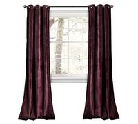 Lush Decor Prima - Tende in velluto oscuranti per soggiorno, sala da pranzo, camera da letto, 213,4 cm, L, colore: Prugna