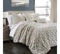 Lush Decor Ravello Pintuck, poliestere, grano, king