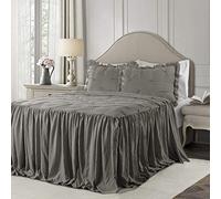 Lush Decor Ravello Pintuck, poliestere, grigio scuro, king size