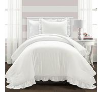 Lush Decor Reyna Comforter - Set di 2 pezzi, colore: bianco puro, doppio-XL